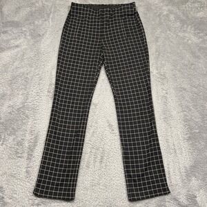 Chico's‎ Trousers Windowpane Check Stretch Pull On Black White Womens Size 0R 4R